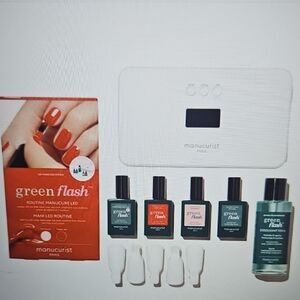 Green Flash LED Nail Kit - Red, Pale pink,